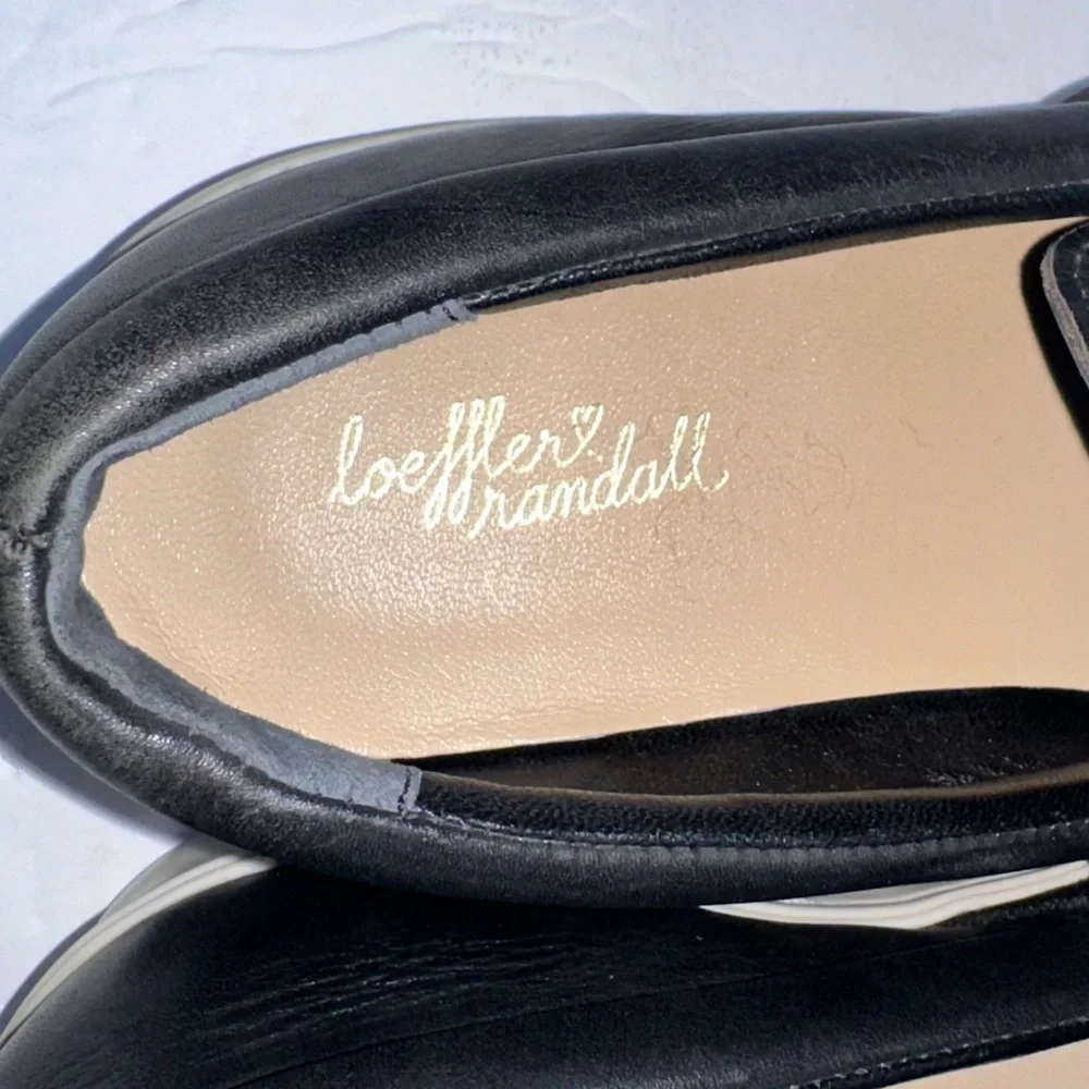 LOEFFLER RANDALL Women’s Black Studded Slip-On Sneakers with Gold Studs-Size 6.5